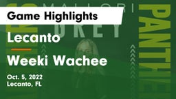 Lecanto  vs Weeki Wachee Game Highlights - Oct. 5, 2022