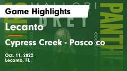 Lecanto  vs Cypress Creek  - Pasco co Game Highlights - Oct. 11, 2022