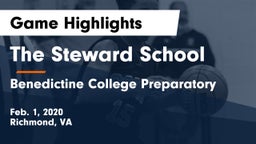 The Steward School vs Benedictine College Preparatory  Game Highlights - Feb. 1, 2020