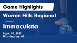 Warren Hills Regional  vs Immaculata  Game Highlights - Sept. 15, 2023