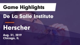 De La Salle Institute vs Herscher  Game Highlights - Aug. 31, 2019