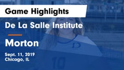 De La Salle Institute vs Morton  Game Highlights - Sept. 11, 2019