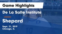 De La Salle Institute vs Shepard  Game Highlights - Sept. 21, 2019