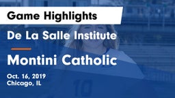 De La Salle Institute vs Montini Catholic Game Highlights - Oct. 16, 2019
