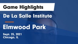 De La Salle Institute vs Elmwood Park Game Highlights - Sept. 25, 2021