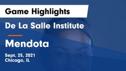 De La Salle Institute vs Mendota  Game Highlights - Sept. 25, 2021
