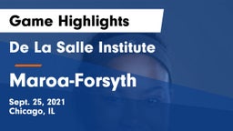 De La Salle Institute vs Maroa-Forsyth  Game Highlights - Sept. 25, 2021