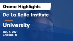 De La Salle Institute vs University  Game Highlights - Oct. 1, 2021