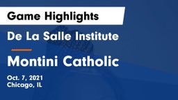 De La Salle Institute vs Montini Catholic  Game Highlights - Oct. 7, 2021