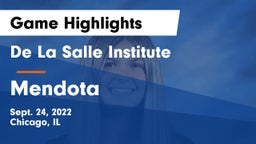 De La Salle Institute vs Mendota  Game Highlights - Sept. 24, 2022