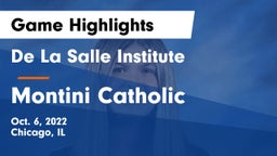 De La Salle Institute vs Montini Catholic  Game Highlights - Oct. 6, 2022