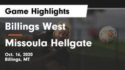 Billings West  vs Missoula Hellgate  Game Highlights - Oct. 16, 2020