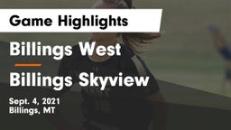 Billings West  vs Billings Skyview  Game Highlights - Sept. 4, 2021