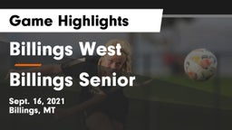 Billings West  vs Billings Senior  Game Highlights - Sept. 16, 2021
