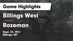 Billings West  vs Bozeman  Game Highlights - Sept. 25, 2021