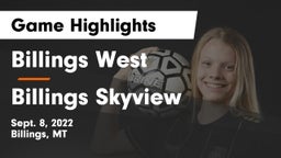 Billings West  vs Billings Skyview  Game Highlights - Sept. 8, 2022