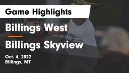 Billings West  vs Billings Skyview  Game Highlights - Oct. 4, 2022