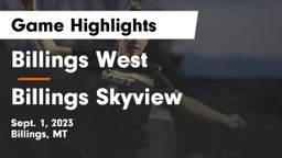Billings West  vs Billings Skyview  Game Highlights - Sept. 1, 2023