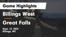 Billings West  vs Great Falls  Game Highlights - Sept. 12, 2023