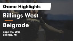 Billings West  vs Belgrade  Game Highlights - Sept. 25, 2023