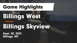 Billings West  vs Billings Skyview  Game Highlights - Sept. 28, 2023
