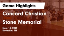 Concord Christian  vs Stone Memorial  Game Highlights - Nov. 14, 2023