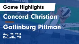 Concord Christian  vs Gatlinburg Pittman  Game Highlights - Aug. 20, 2019