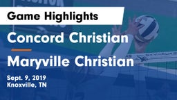 Concord Christian  vs Maryville Christian Game Highlights - Sept. 9, 2019