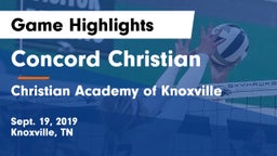Concord Christian  vs Christian Academy of Knoxville Game Highlights - Sept. 19, 2019