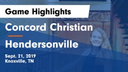 Concord Christian  vs Hendersonville  Game Highlights - Sept. 21, 2019