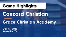 Concord Christian  vs Grace Christian Academy Game Highlights - Oct. 16, 2019