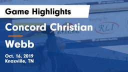 Concord Christian  vs Webb  Game Highlights - Oct. 16, 2019