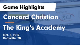 Concord Christian  vs The King's Academy Game Highlights - Oct. 5, 2019