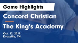 Concord Christian  vs The King's Academy Game Highlights - Oct. 12, 2019