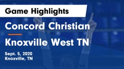 Concord Christian  vs Knoxville West  TN Game Highlights - Sept. 5, 2020