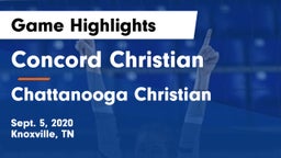 Concord Christian  vs Chattanooga Christian  Game Highlights - Sept. 5, 2020