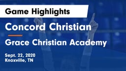 Concord Christian  vs Grace Christian Academy Game Highlights - Sept. 22, 2020