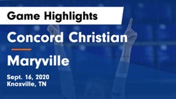 Concord Christian  vs Maryville  Game Highlights - Sept. 16, 2020