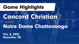 Concord Christian  vs Notre Dame Chattanooga Game Highlights - Oct. 8, 2020