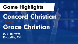 Concord Christian  vs Grace Christian Game Highlights - Oct. 10, 2020