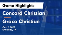 Concord Christian  vs Grace Christian Game Highlights - Oct. 2, 2020