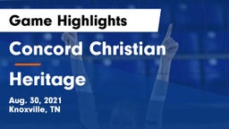 Concord Christian  vs Heritage  Game Highlights - Aug. 30, 2021