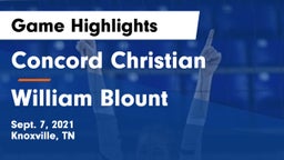 Concord Christian  vs William Blount  Game Highlights - Sept. 7, 2021