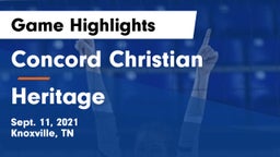 Concord Christian  vs Heritage  Game Highlights - Sept. 11, 2021