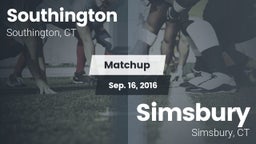 Matchup: Southington High vs. Simsbury  2016