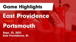 East Providence  vs Portsmouth  Game Highlights - Sept. 23, 2022