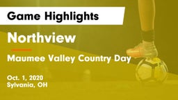 Northview  vs Maumee Valley Country Day  Game Highlights - Oct. 1, 2020