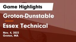 Groton-Dunstable  vs Essex Technical  Game Highlights - Nov. 4, 2022