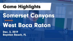 Somerset Canyons vs West Boca Raton  Game Highlights - Dec. 3, 2019
