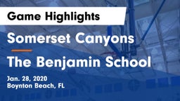 Somerset Canyons vs The Benjamin School Game Highlights - Jan. 28, 2020